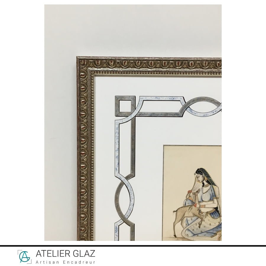 Detail Of French Mat For Old Indian Painting